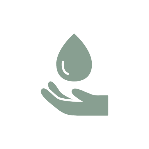 hydrotherapy hand and water droplet icon
