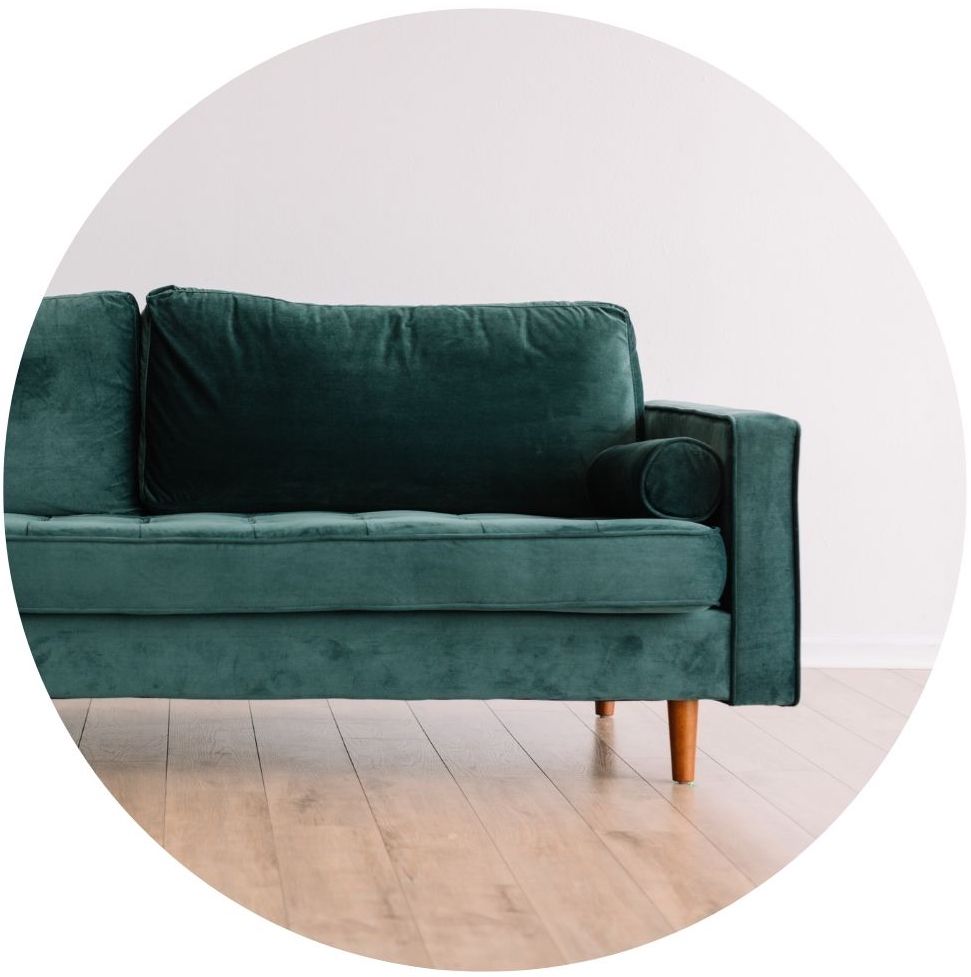 naturopathic services in person consult image with green velvet couch
